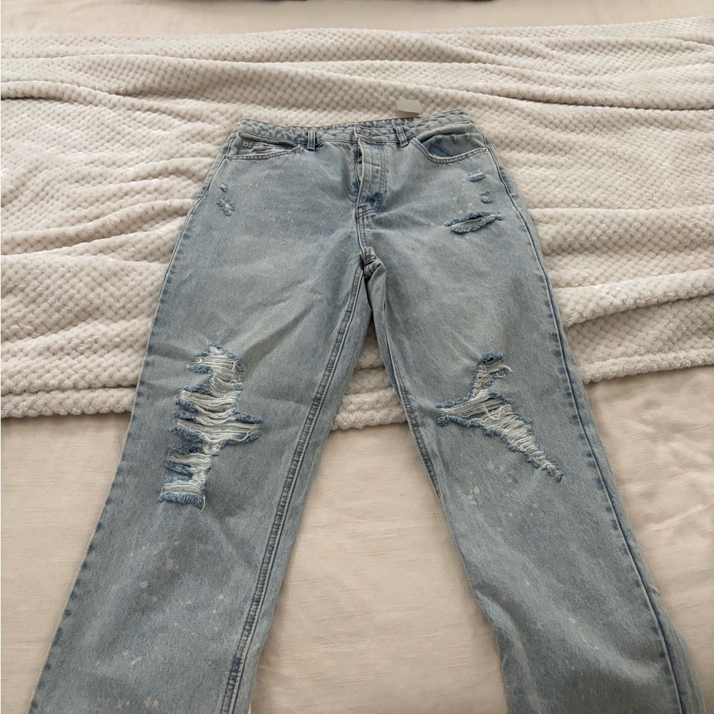 No Boundaries Blue Boyfriend Jeans Distressed Style NWT